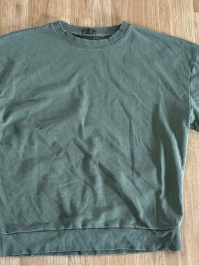 GUC Women’s Nuuds Olive Green Fleece Crewneck Sweatshirt - Oversized - Medium